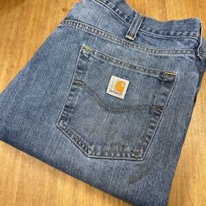 Carhartt Holter Relaxed Fit Jeans Men's 38x32 Blue Workwear Distressed 101483